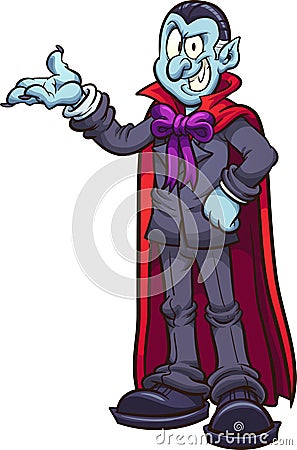 Smiling evil cartoon vampire Vector Illustration