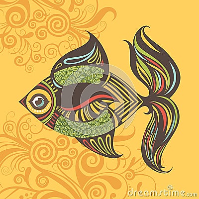 Cartoon vector colored fish Vector Illustration