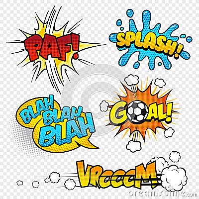 Cartoon Vector Comic Sound effects set3 Vector Illustration