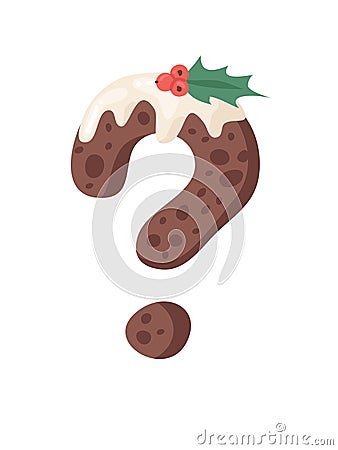 Cartoon vector illustration Christmas Pudding. Hand drawn font. Actual Creative Holidays bake alphabet and signs Cartoon Illustration