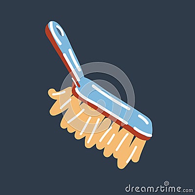 Vector illustration of dustpan brush for cleaning on dark. Vector Illustration