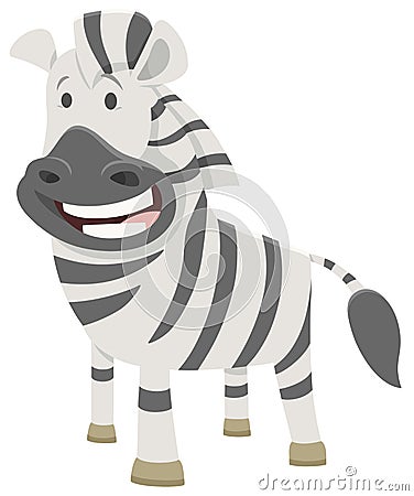 African zebra cartoon animal character Vector Illustration