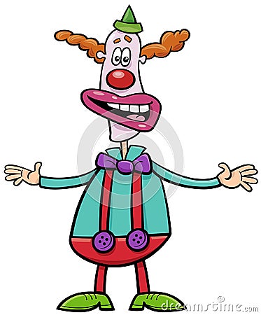 Cartoon clown circus performer comic character Vector Illustration