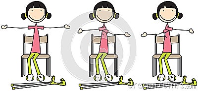 Happy kid exercises Vector Illustration