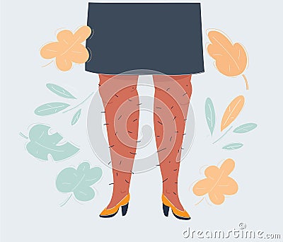 Vector illustration of Hairy legs on white background Vector Illustration