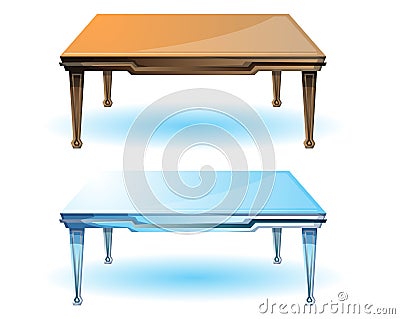 Cartoon vector illustration interior wood table Vector Illustration