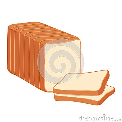 Cartoon vector illustration isolated object delicious flour food bakery bread toast Vector Illustration