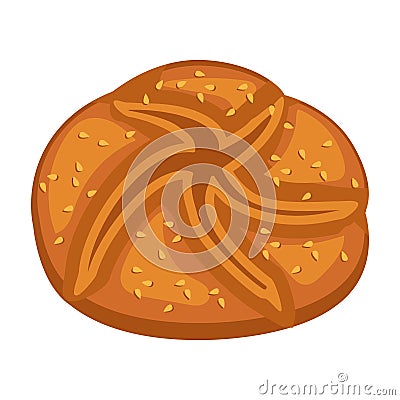 Cartoon vector illustration isolated object delicious flour food bakery bread whole grain Vector Illustration