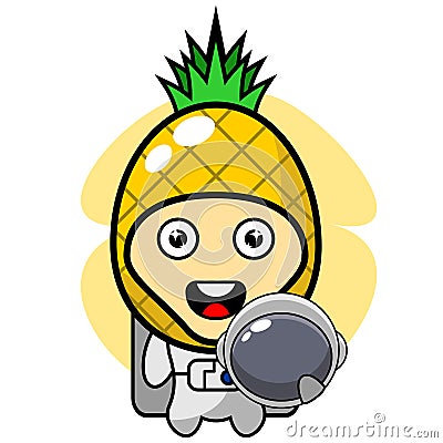 Astronaut pineapple mascot costume Vector Illustration
