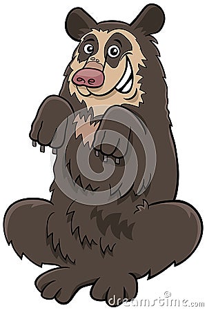 Cartoon spectacled bear comic animal character Vector Illustration