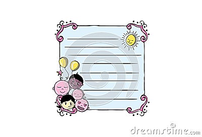 Cartoon Vector Memo, Cards, Notes, Stickers, Labels, Tags Stock Photo