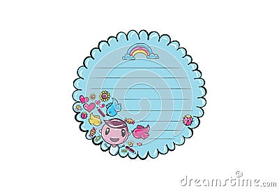 Cartoon Vector Memo, Cards, Notes, Stickers, Labels, Tags. Stock Photo