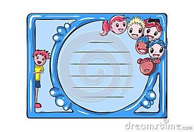 Cartoon Vector Memo, Cards, Notes, Stickers, Labels, Tags . Template for Greeting Scrap booking, Congratulations, Invitations. Stock Photo