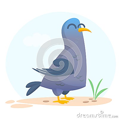 Cartoon vector pigeon isolated. Illustration of dove icon. Vector Illustration