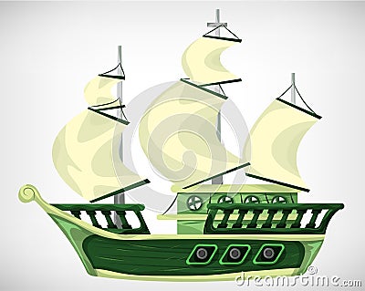 Cartoon vector pirate object for game and animation Vector Illustration