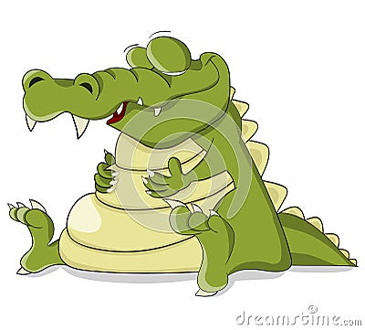 Cartoon vector sleeping crocodile Vector Illustration