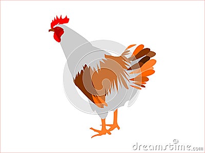 Cartoon vectorial illustration of a rooster. Vector Illustration