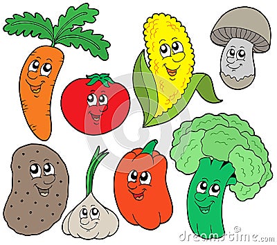 Cartoon vegetable collection 1 Vector Illustration