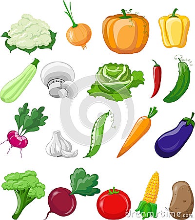 Cartoon vegetables,vector Vector Illustration