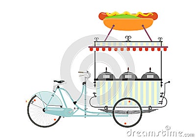 Cartoon vendor cart Vector Illustration