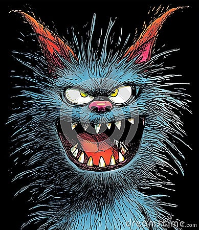 Cartoon version of the angry cat. Beautiful illustration picture. Generative AI Cartoon Illustration