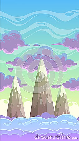 Cartoon vertical cloudscape Stock Photo