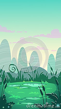 Cartoon vertical landscape illustration Cartoon Illustration