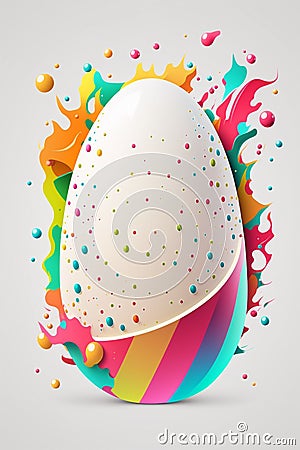 Cartoon vibrantly striped easter egg Cartoon Illustration