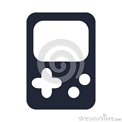 Cartoon video game portable console toy object for small children to play, silhouette style icon Vector Illustration