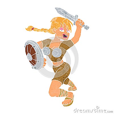 Cartoon viking girl Vector Illustration