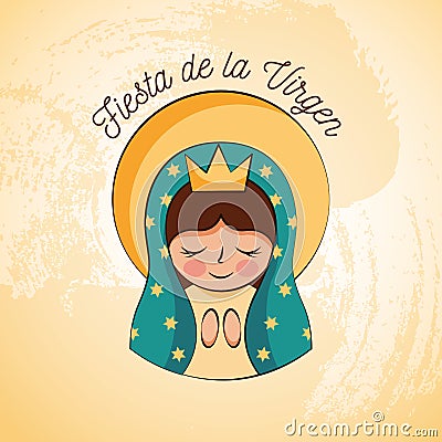 Cartoon of the virgin of guadalupe Vector Illustration