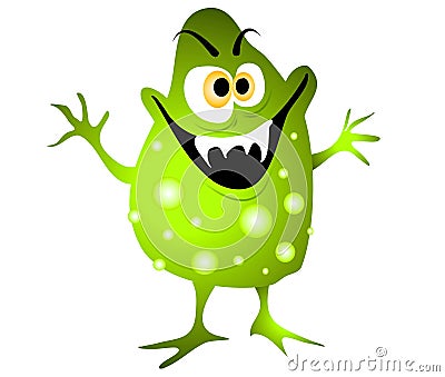 Cartoon Virus Germ Bacteria Cartoon Illustration