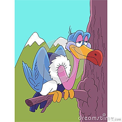 Cartoon vulture bird Vector Illustration