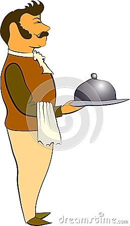 Cartoon waiter Vector Illustration