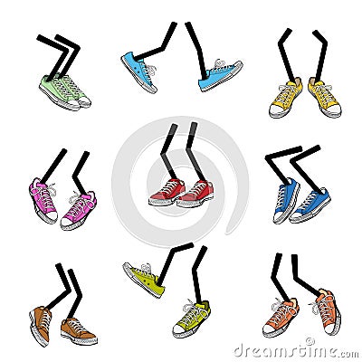 Cartoon walking feet Vector Illustration