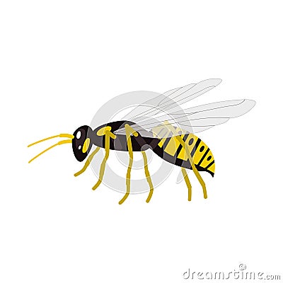 Cartoon wasp character vector illustration Vector Illustration