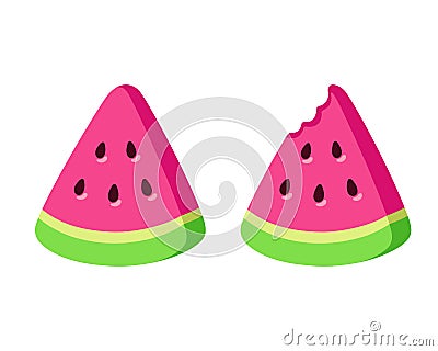 Cartoon watermelon slice Vector Illustration