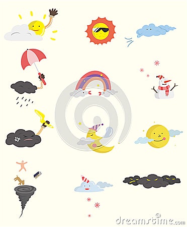 Cartoon weather icon Vector Illustration