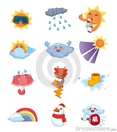 Cartoon weather icon Vector Illustration