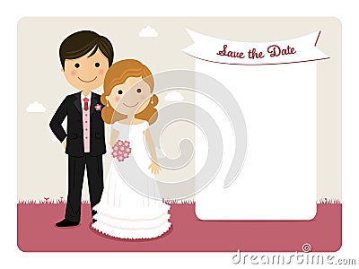 Cartoon wedding invitation Stock Photo