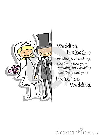 Cartoon Wedding Picture, Vector Royalty Free Stock Photo - Image: 37082505