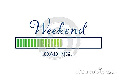 Cartoon weekend loading for print design. Black friday. Holiday illustration. Calendar design. Vector Illustration