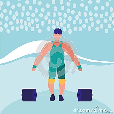 Cartoon weightlifter icon Vector Illustration