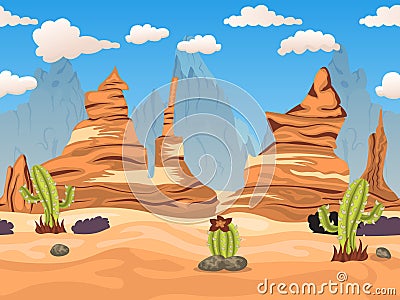 Cartoon western desert tiliable Vector Illustration