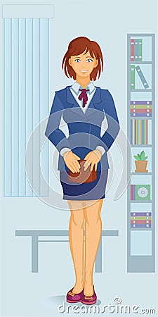 Cartoon white-collar woman Vector Illustration