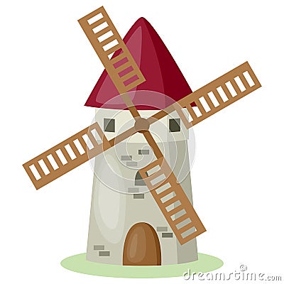 Cartoon Windmill Vector Illustration