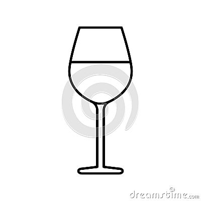 Cartoon Wine Glass Icon Isolated On White Background Vector Illustration