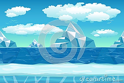 Cartoon Winter Landscape With Ice And Snow For Stock Vector - Image