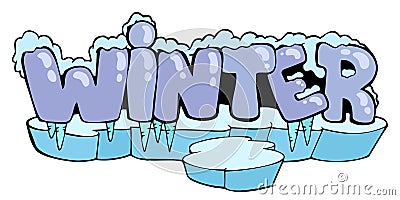 Cartoon winter sign Vector Illustration