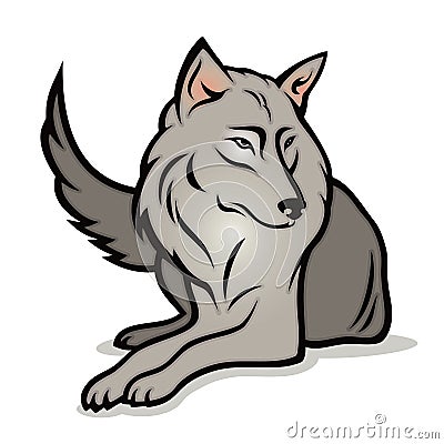 Cartoon wolf Vector Illustration